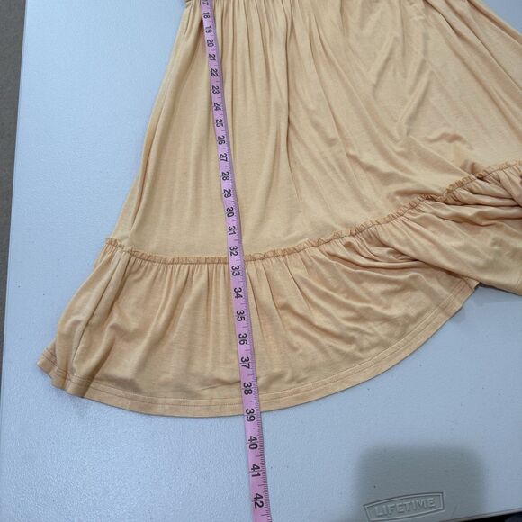 Easel Dress Ruffle Hem Lattice Tie Front Popcorn Yellow Women's Size Medium NWOT - Picture 14 of 15